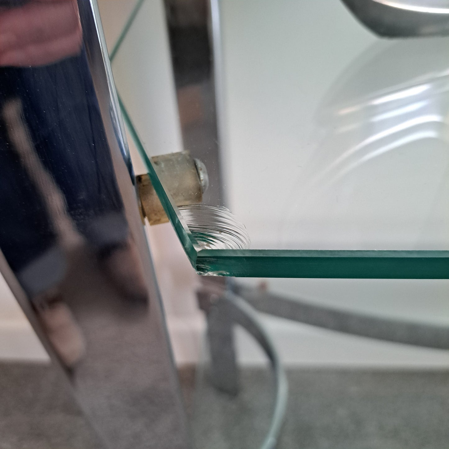 Merrow Associates Chrome and Glass Shelving/Display Unit