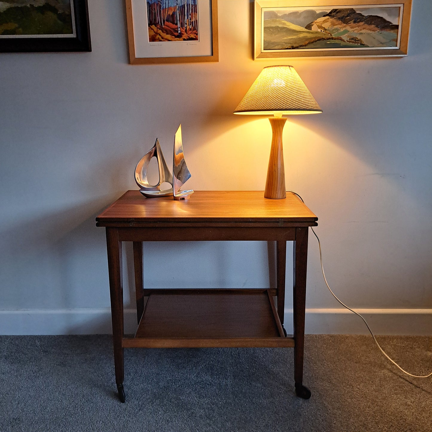 Teak side table/metamorphic card or games table by Eastcraft of Scotland