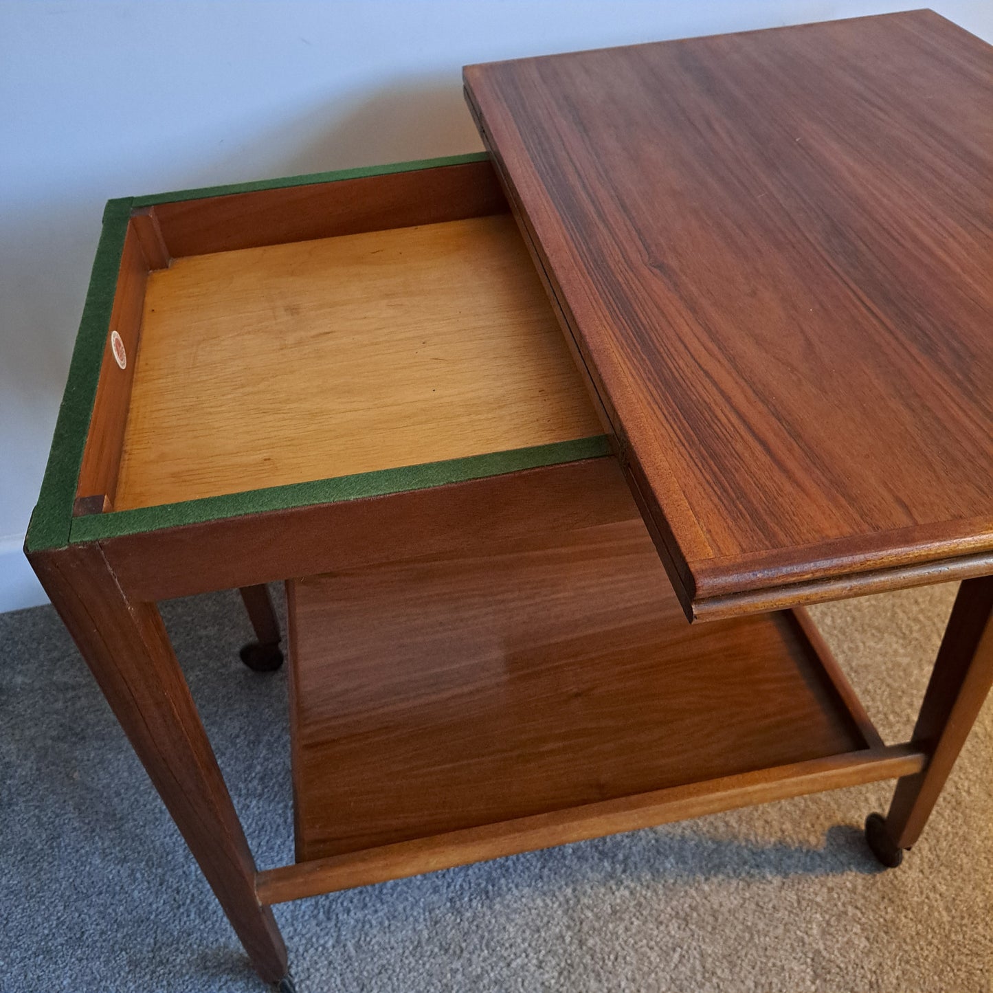 Teak side table/metamorphic card or games table by Eastcraft of Scotland