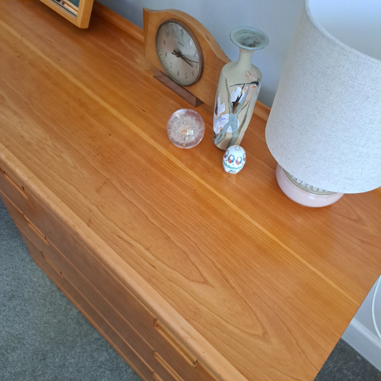 Elm and Beech 3 Drawer Dressing Table with Mirror and Stool by White & Newton