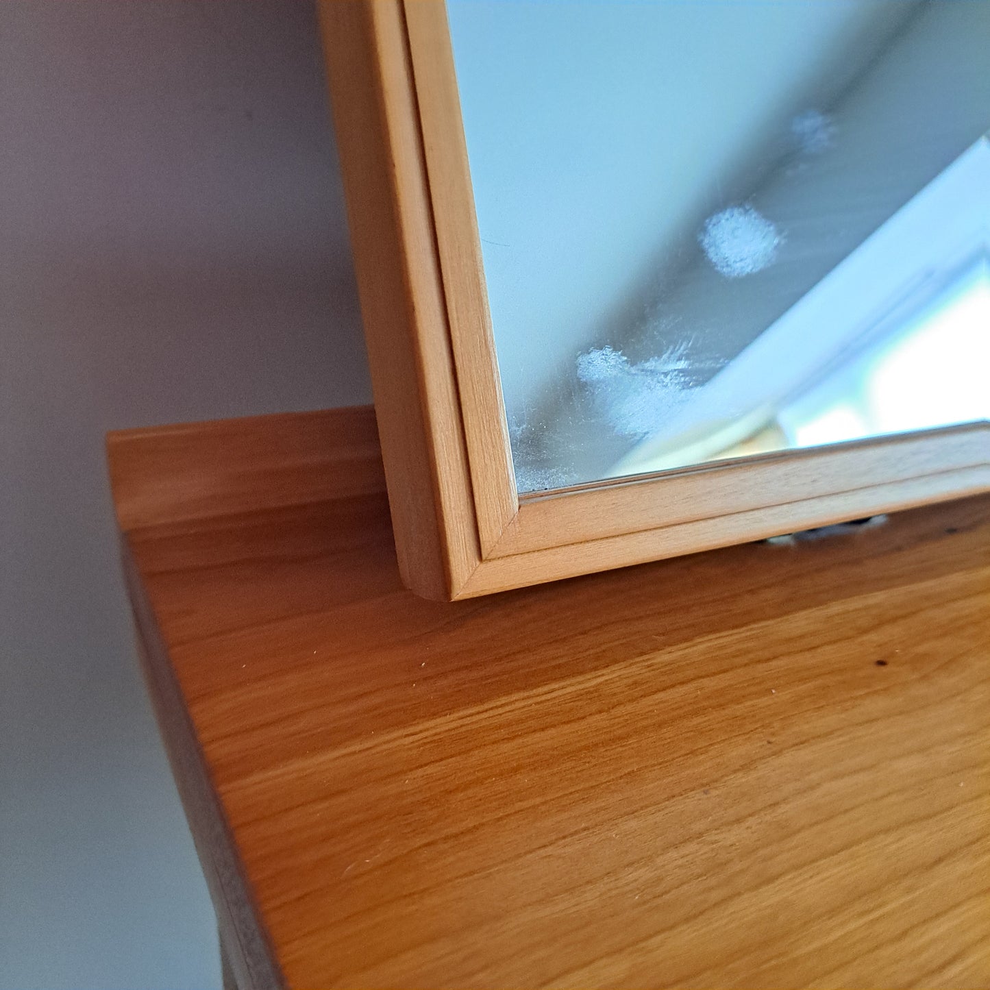 Elm and Beech 3 Drawer Dressing Table with Mirror and Stool by White & Newton