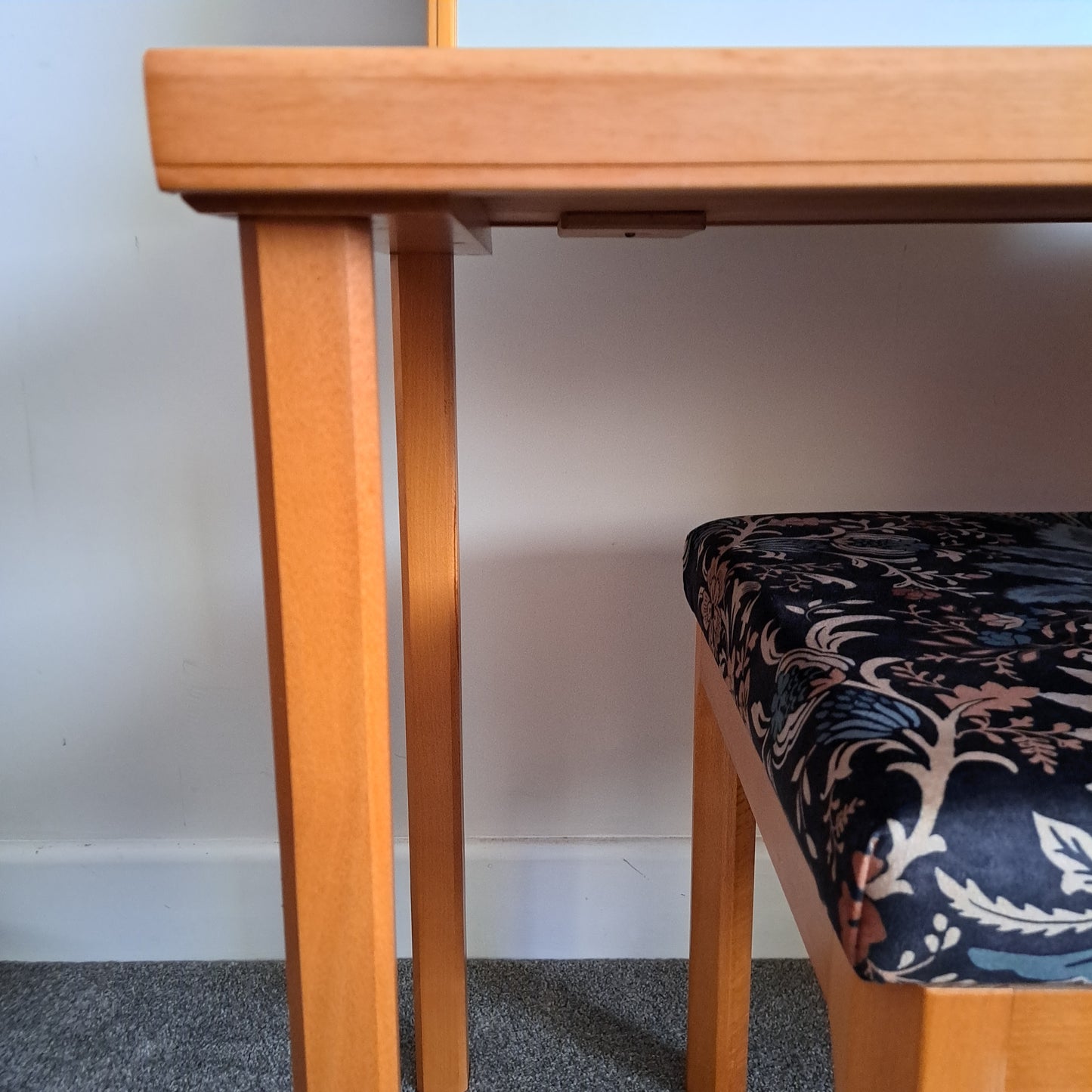Elm and Beech 3 Drawer Dressing Table with Mirror and Stool by White & Newton