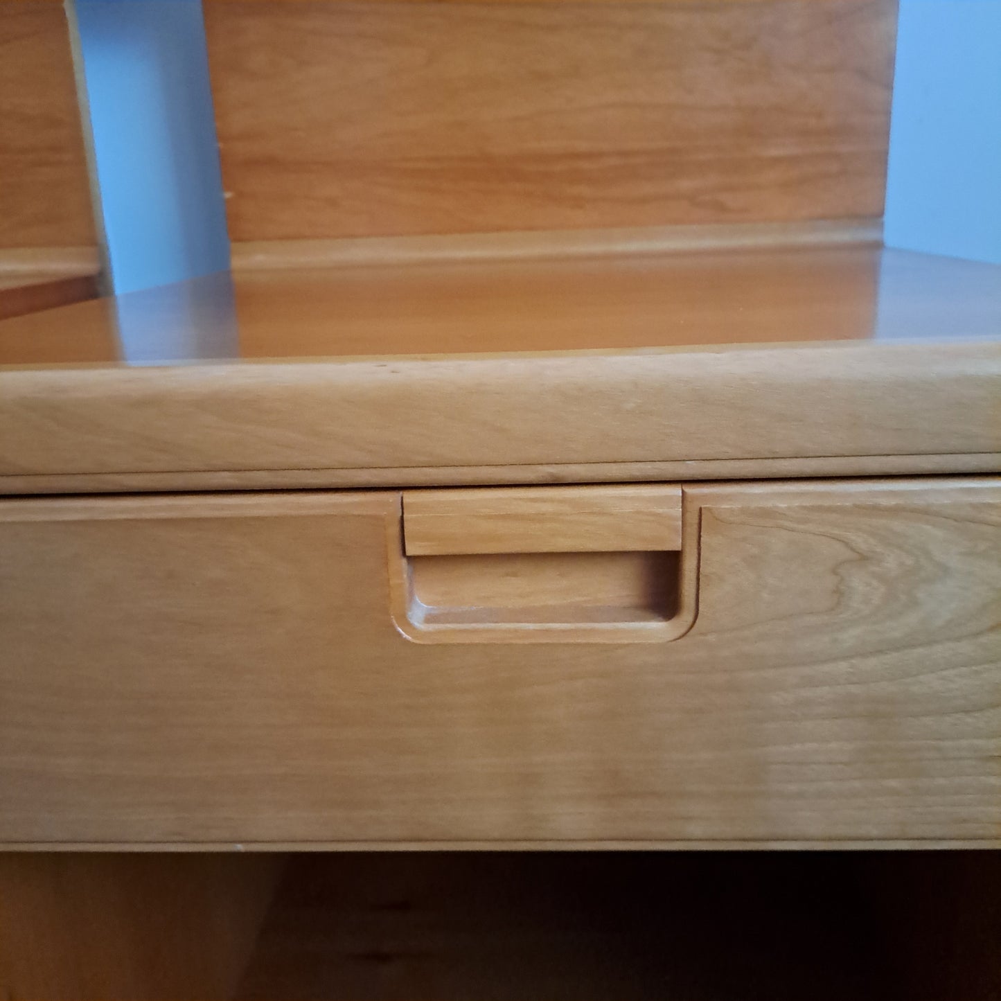 PAIR of Elm and Beech Bedside Cabinets with Integral Lights by White & Newton 1960s