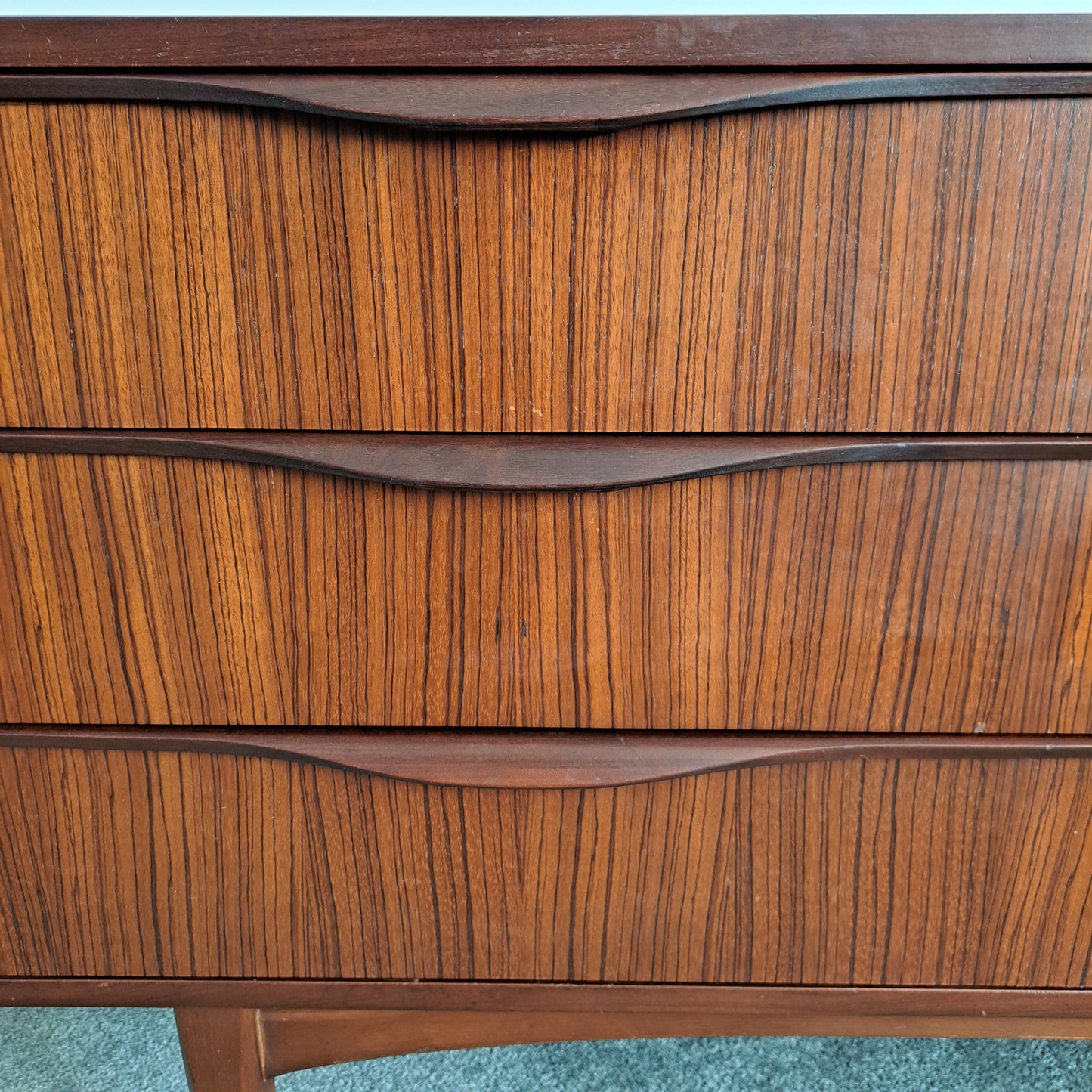 Compact Teak Sideboard with Walnut Veneer by Elliott's of Newbury 1963