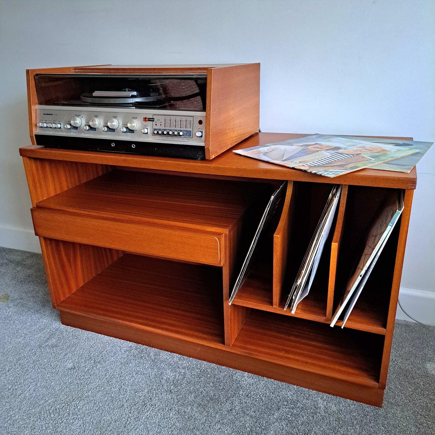 Mid-century Teak Veneer Media Unit by Mcintosh Furniture