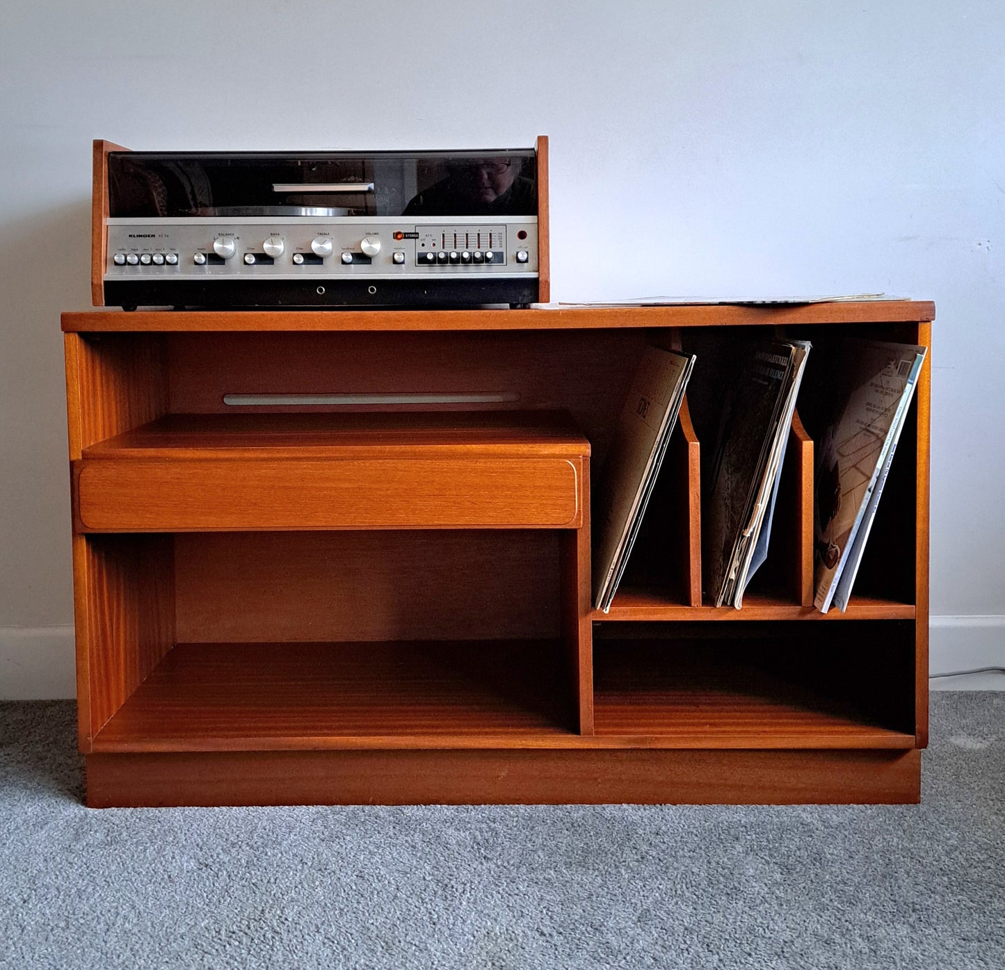Mid-century Teak Veneer Media Unit by Mcintosh Furniture