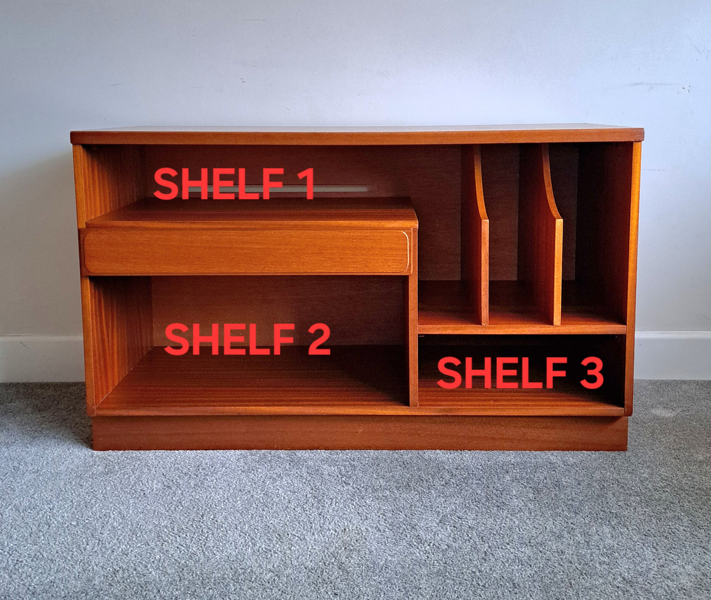 Mid-century Teak Veneer Media Unit by Mcintosh Furniture