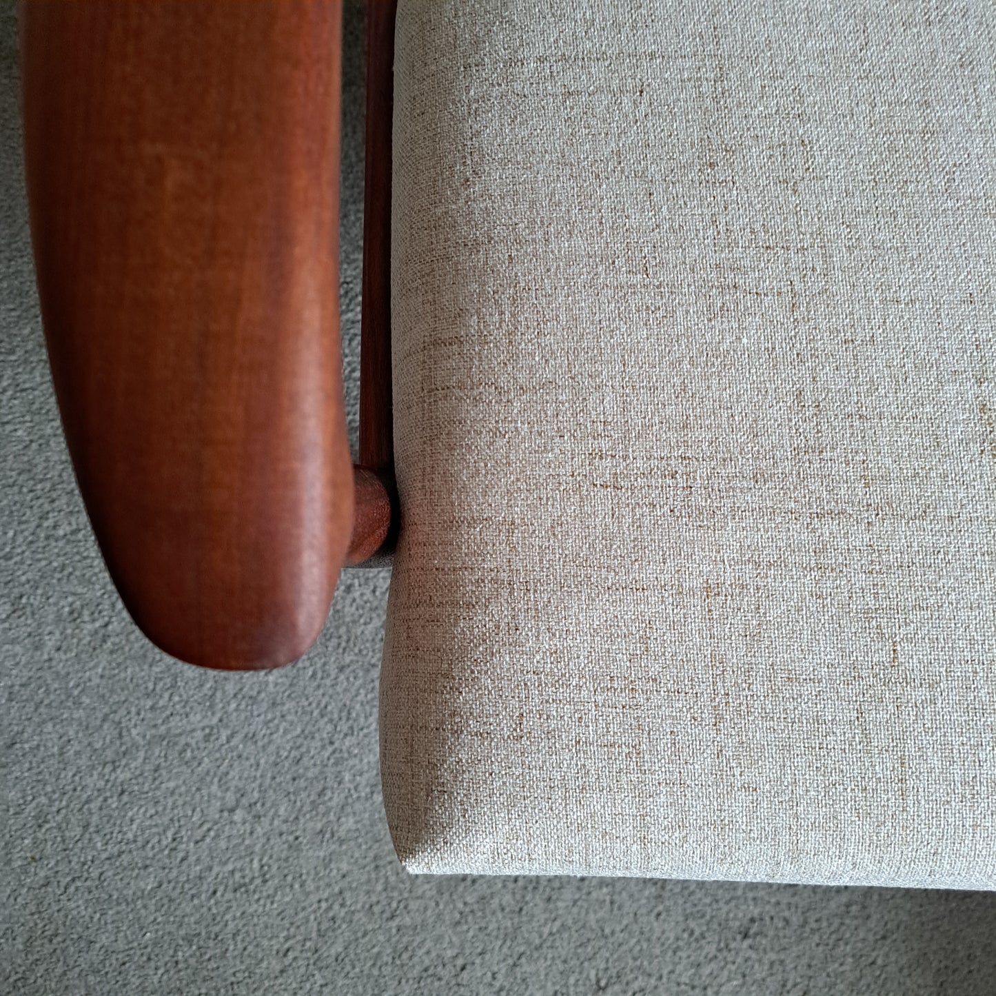 Mid-Century Solid Teak Low Back Armchair by Greaves and Thomas