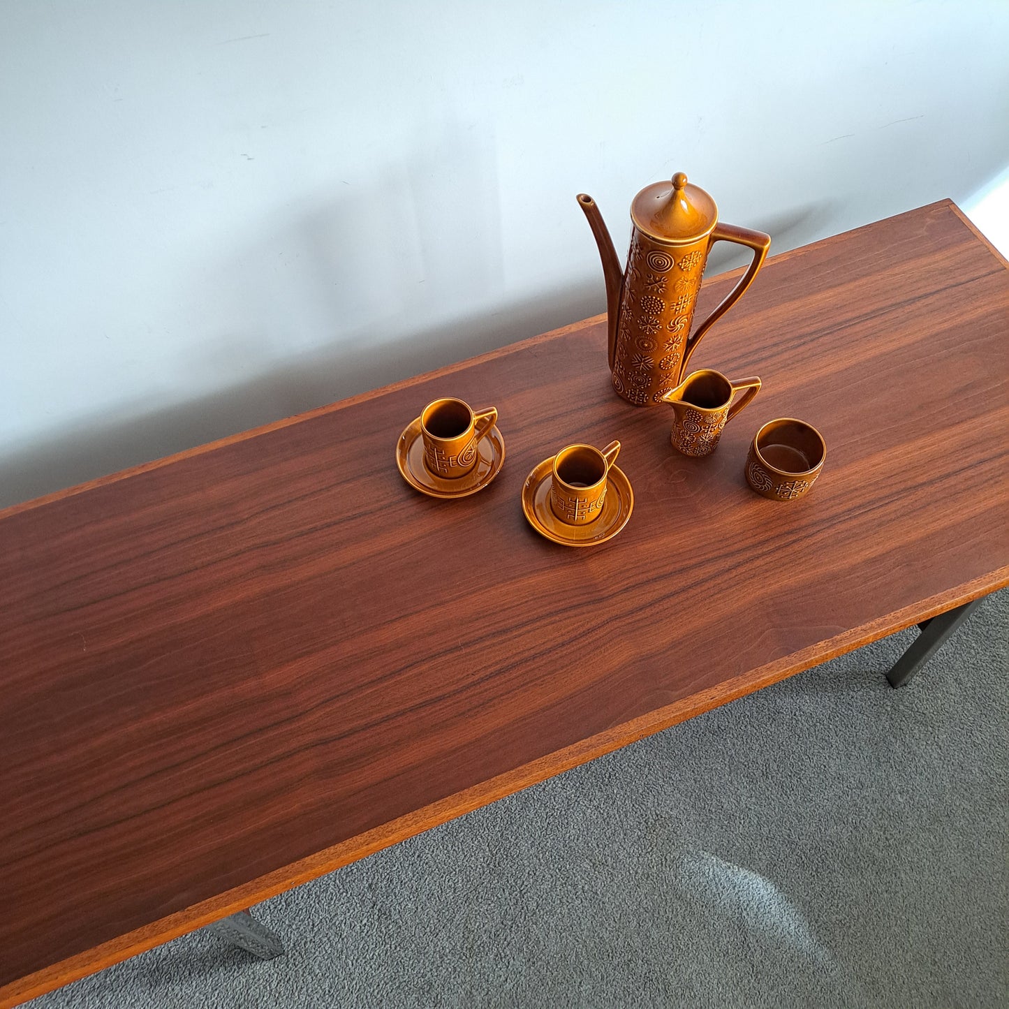 Mid-Century Teak and Chrome Coffee Table