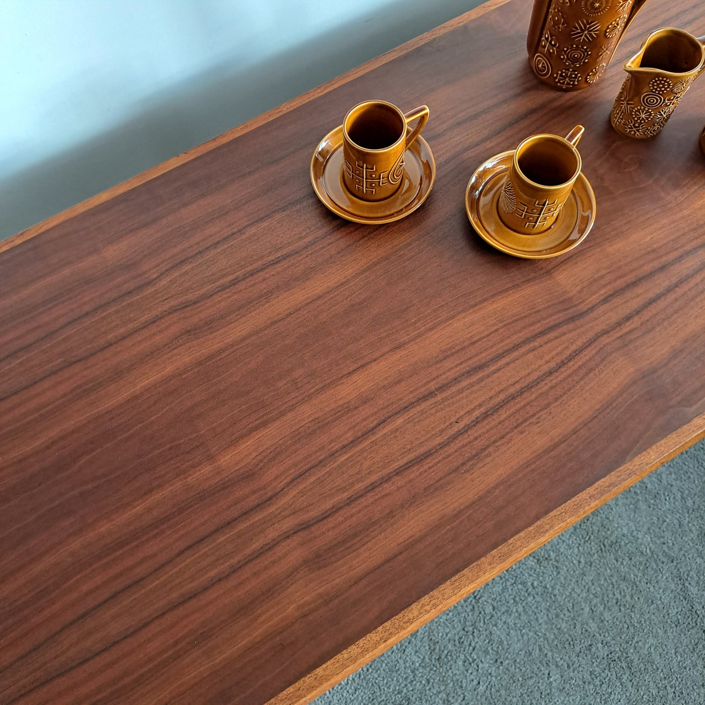 Mid-Century Teak and Chrome Coffee Table