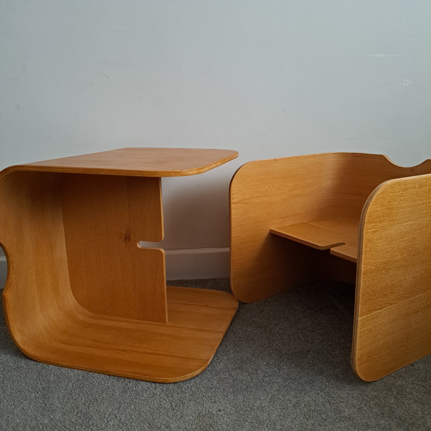 Vintage Habitat Bentwood 'Lock' Childs Seat and Table - 1980s