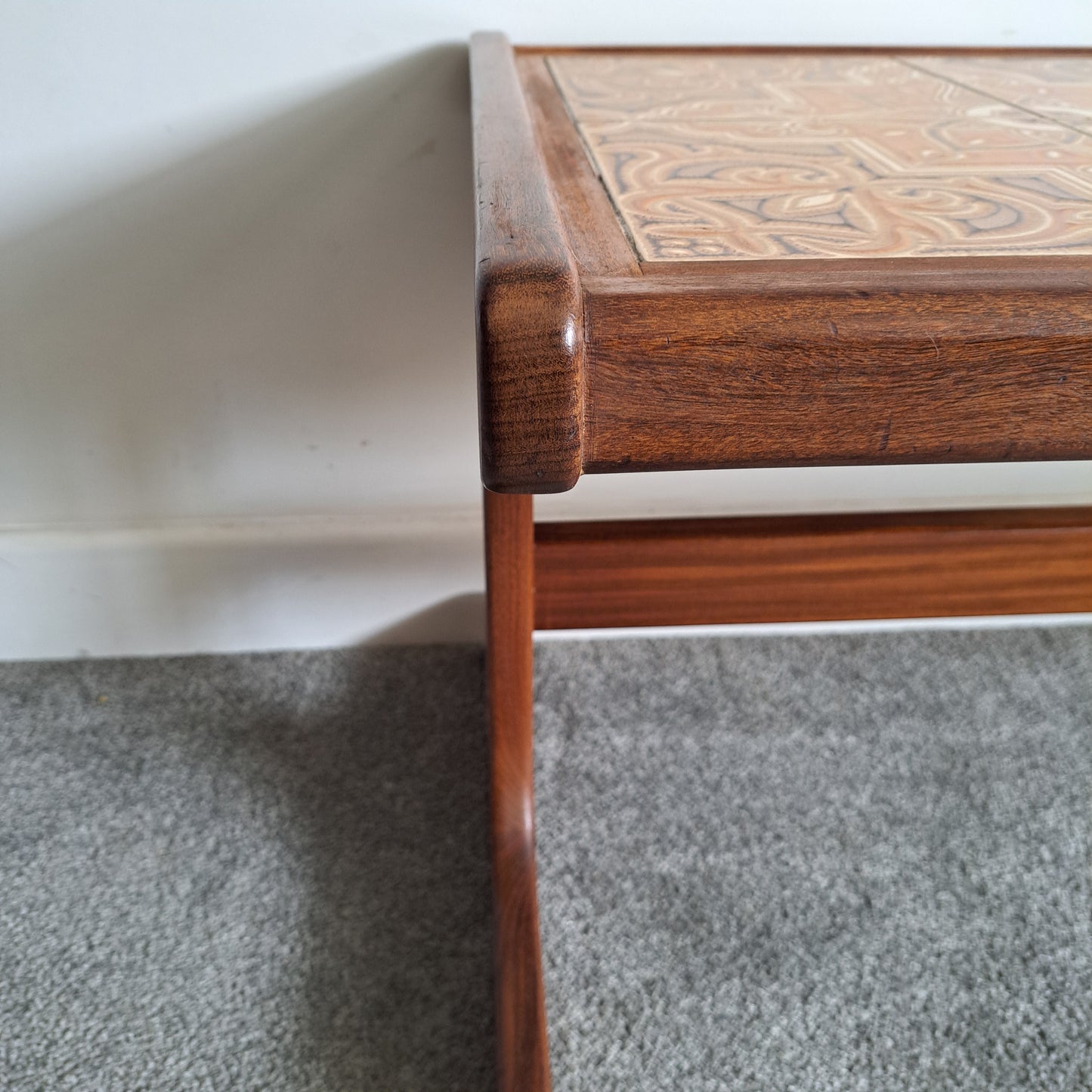 Mid-Century G Plan Tile/Smoked Glass Top Coffee Table