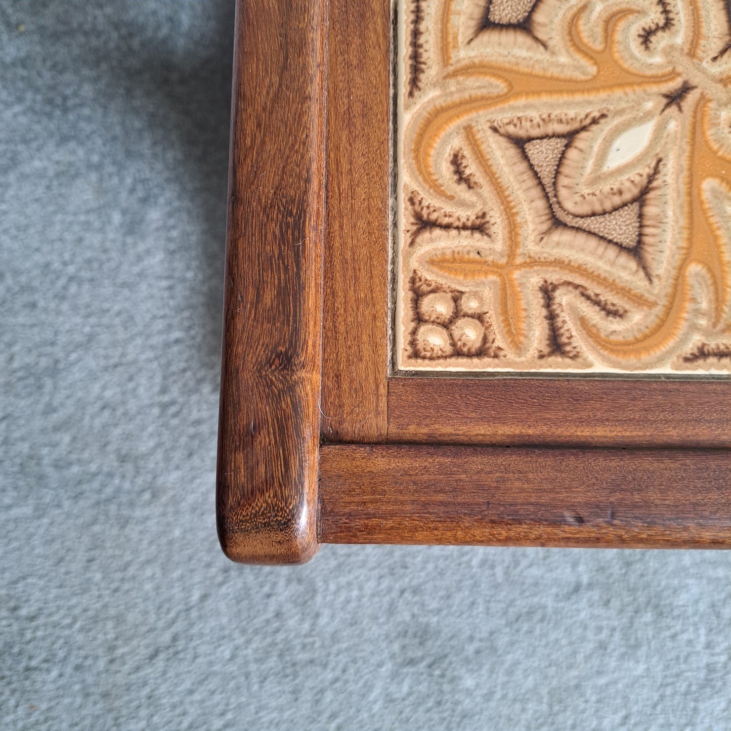 Mid-Century G Plan Tile/Smoked Glass Top Coffee Table