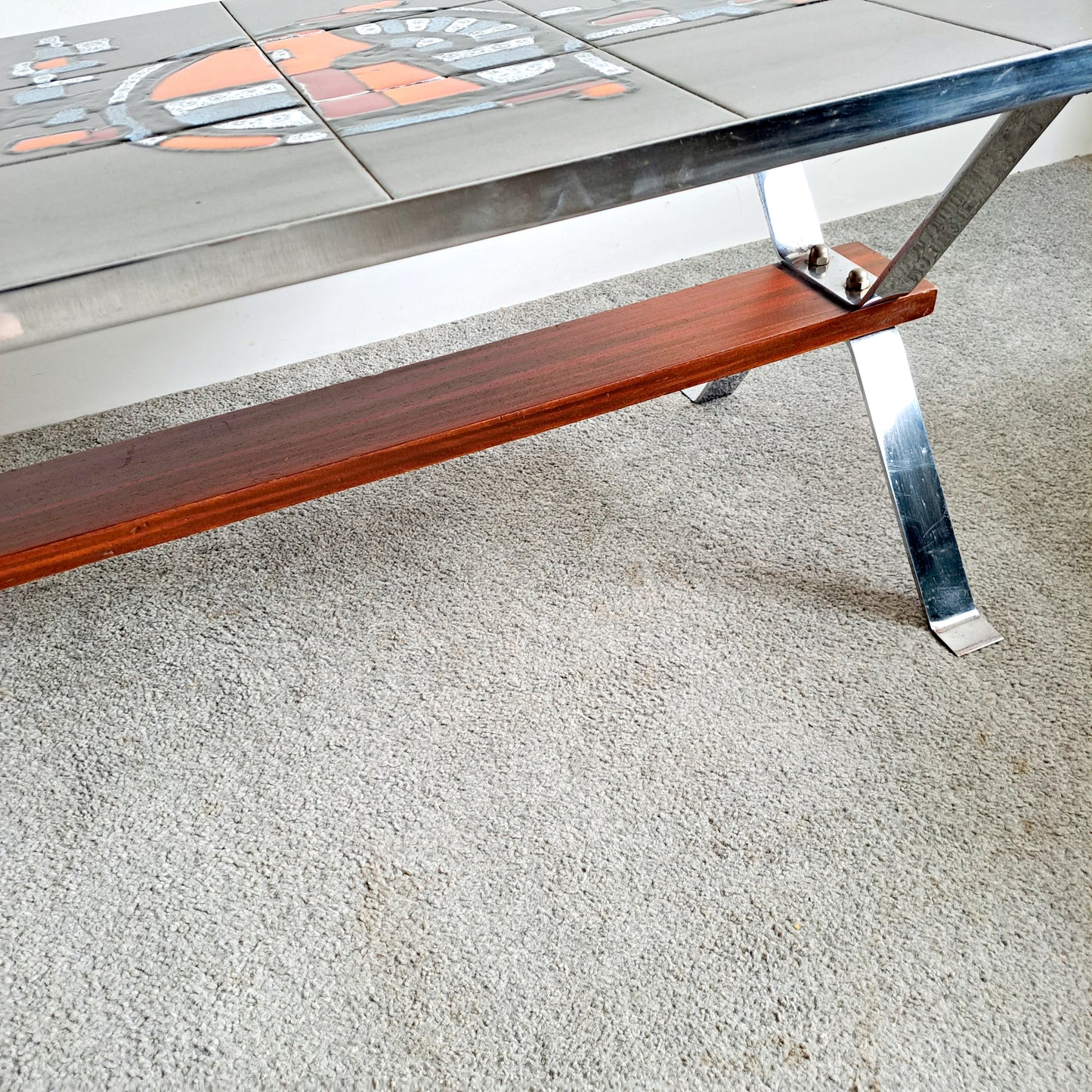1960s Large Belgian Tiled Coffee Table by Adri