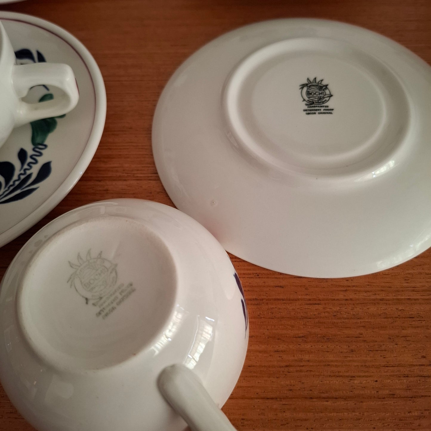 Royal Boch 'Boerenbont' Set of 6 Tea Cups & Saucers