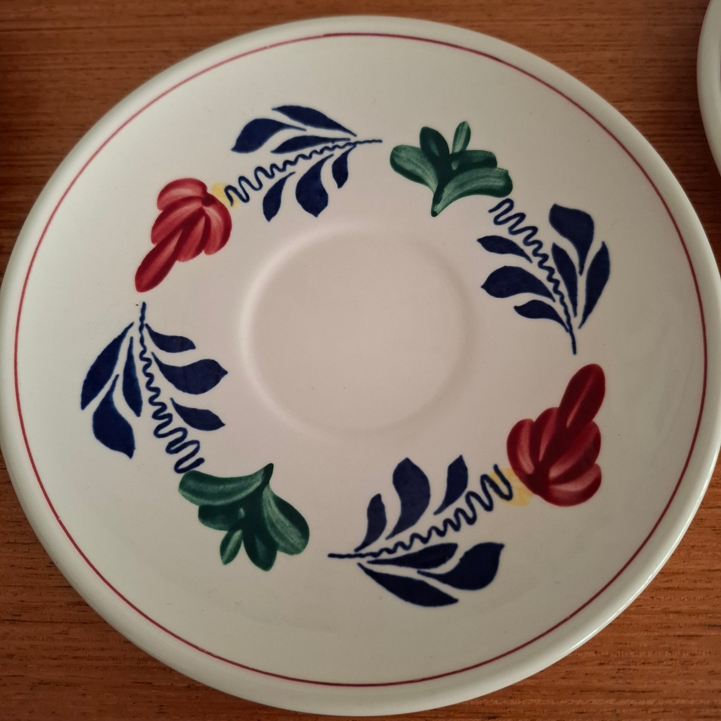 Royal Boch 'Boerenbont' Set of 6 Tea Cups & Saucers