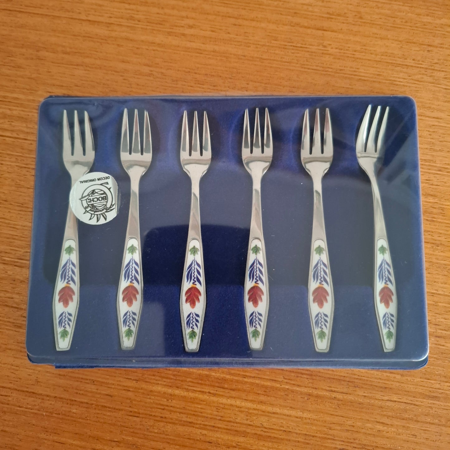 Royal Boch 'Boerenbont' Set of Boxed Cake Forks