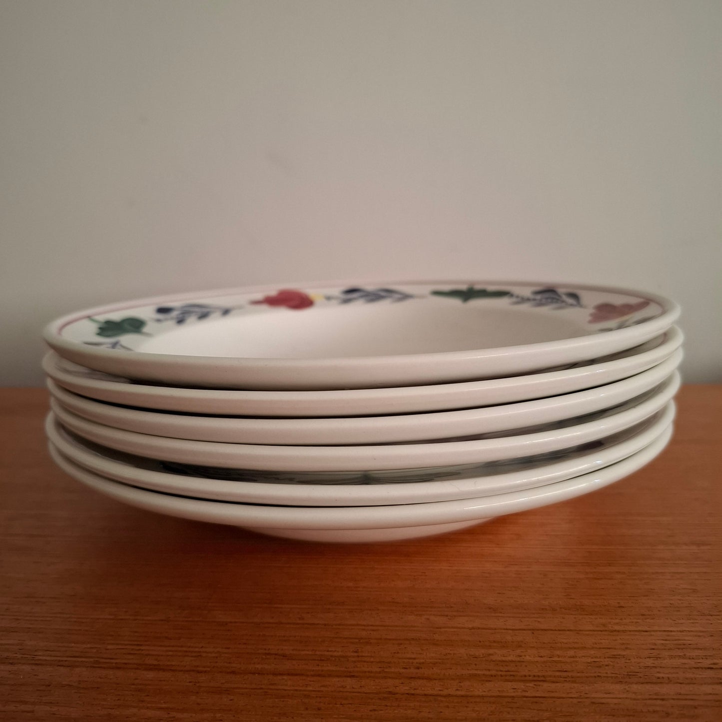 Royal Boch 'Boerenbont' Set of 6 Medium Shallow Bowls