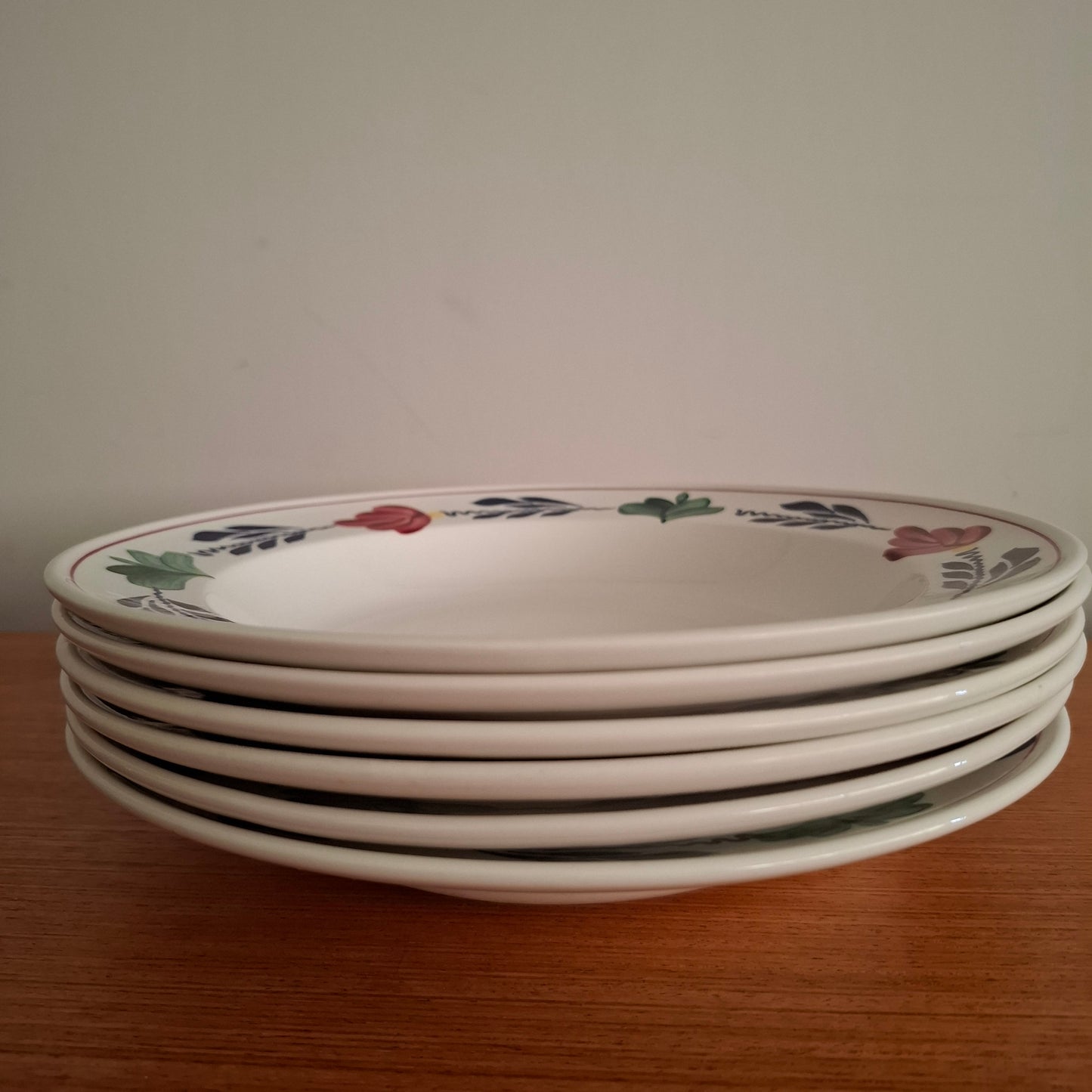 Royal Boch 'Boerenbont' Set of 6 Large Shallow Bowls