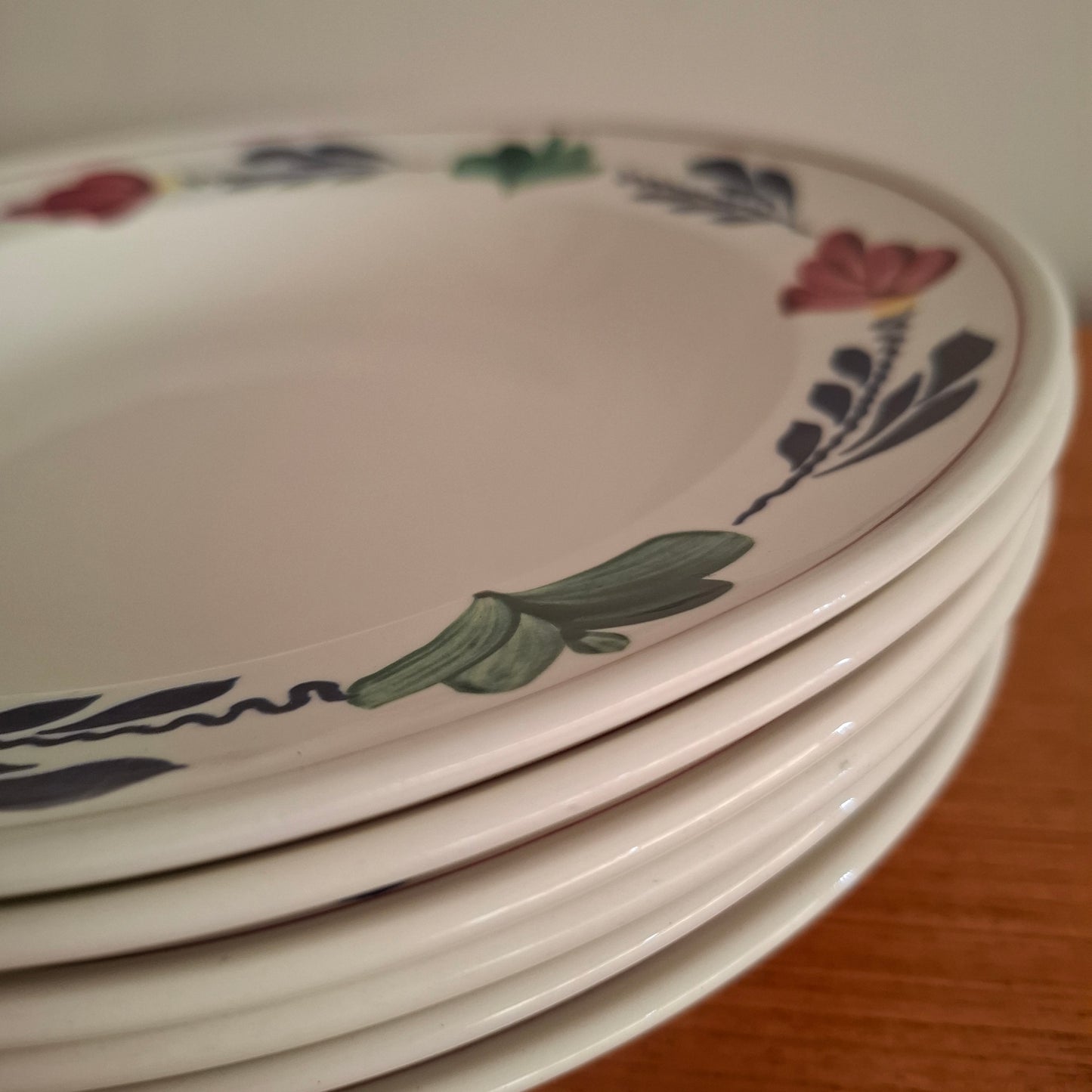 Royal Boch 'Boerenbont' Set of 6 Large Shallow Bowls