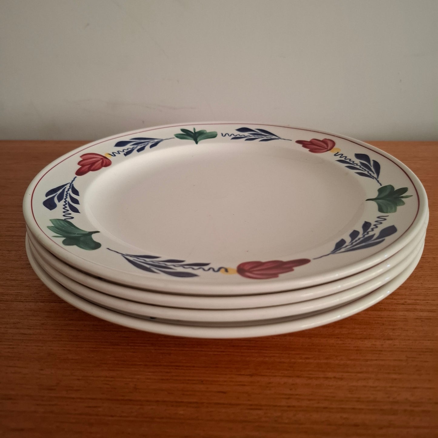 Royal Boch 'Boerenbont' Set of 4 Large Dining Plates