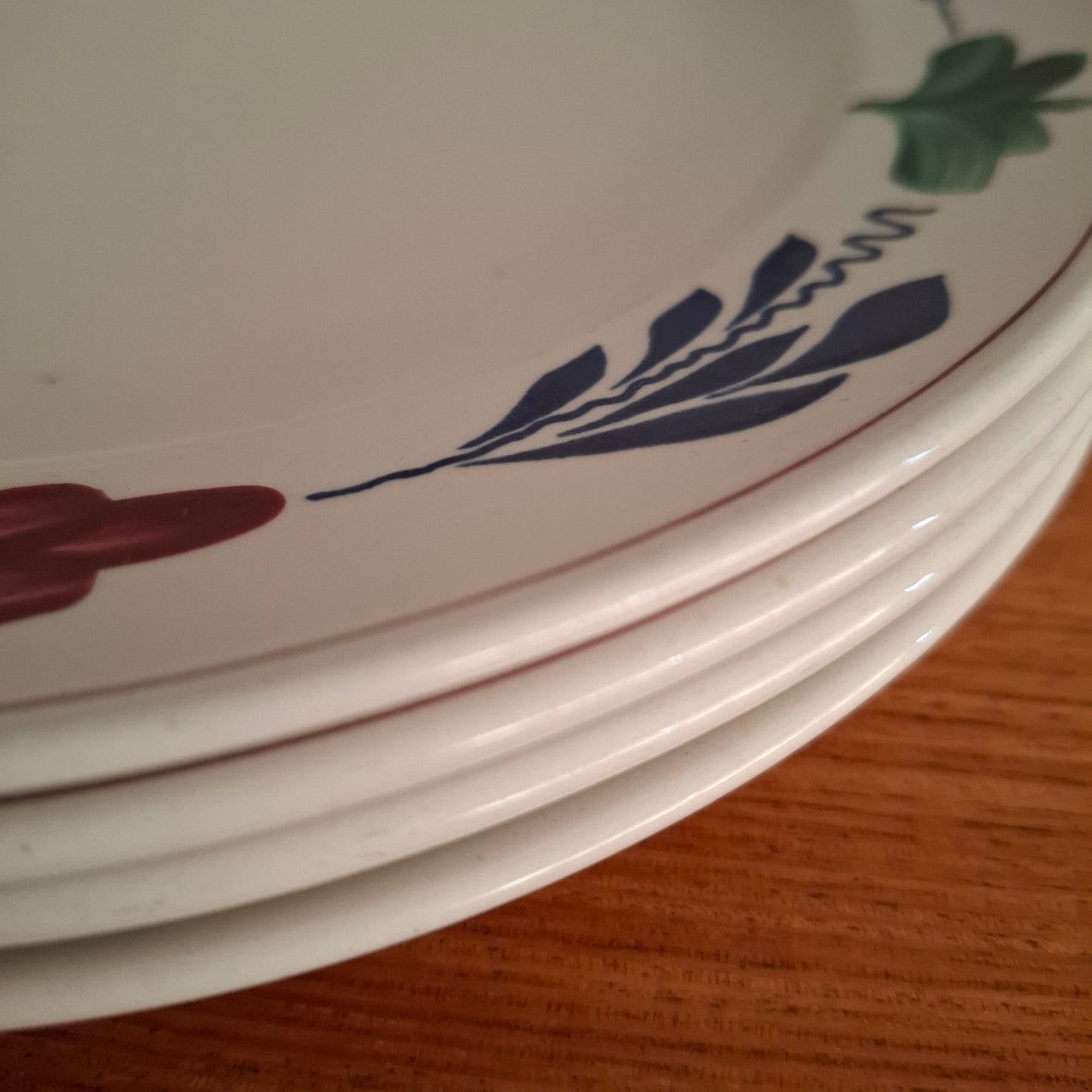Royal Boch 'Boerenbont' Set of 4 Large Dining Plates