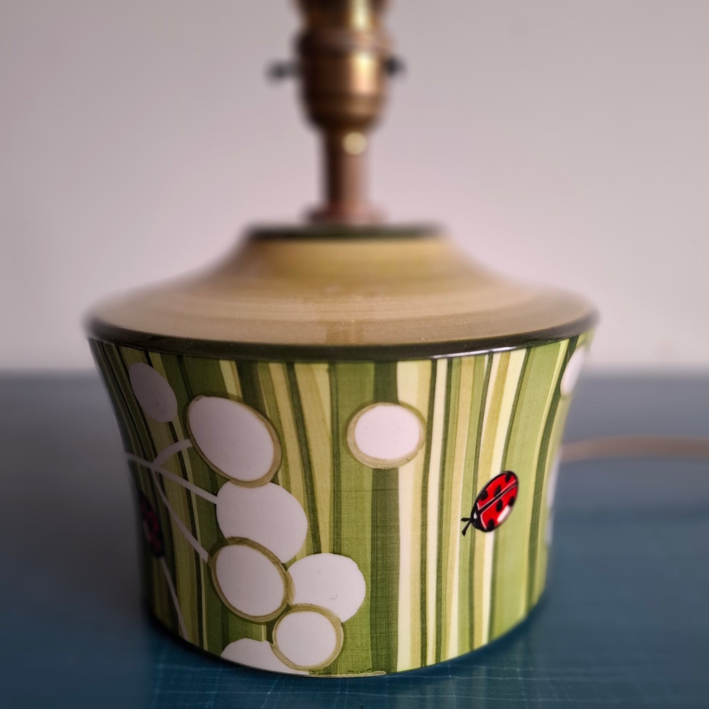 Sweet Vintage Ladybird Table Lamp by Jersey Pottery