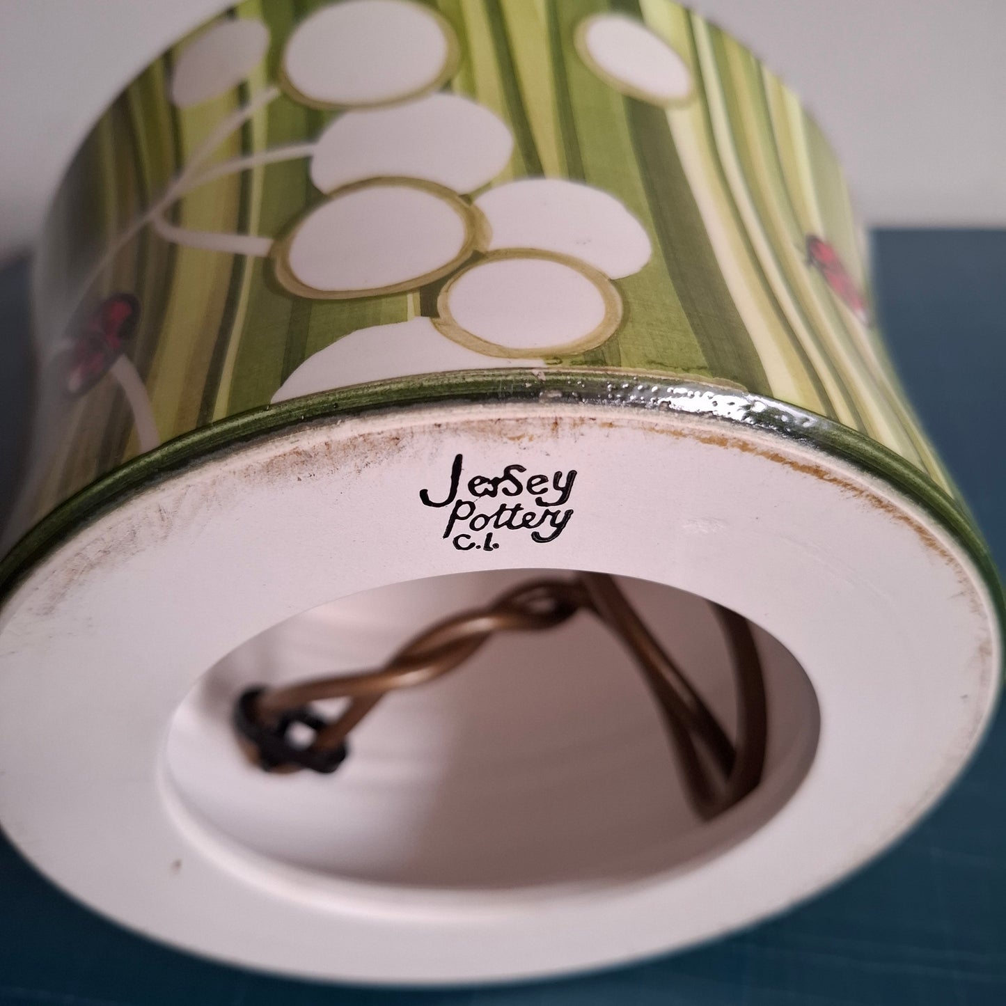 Sweet Vintage Ladybird Table Lamp by Jersey Pottery