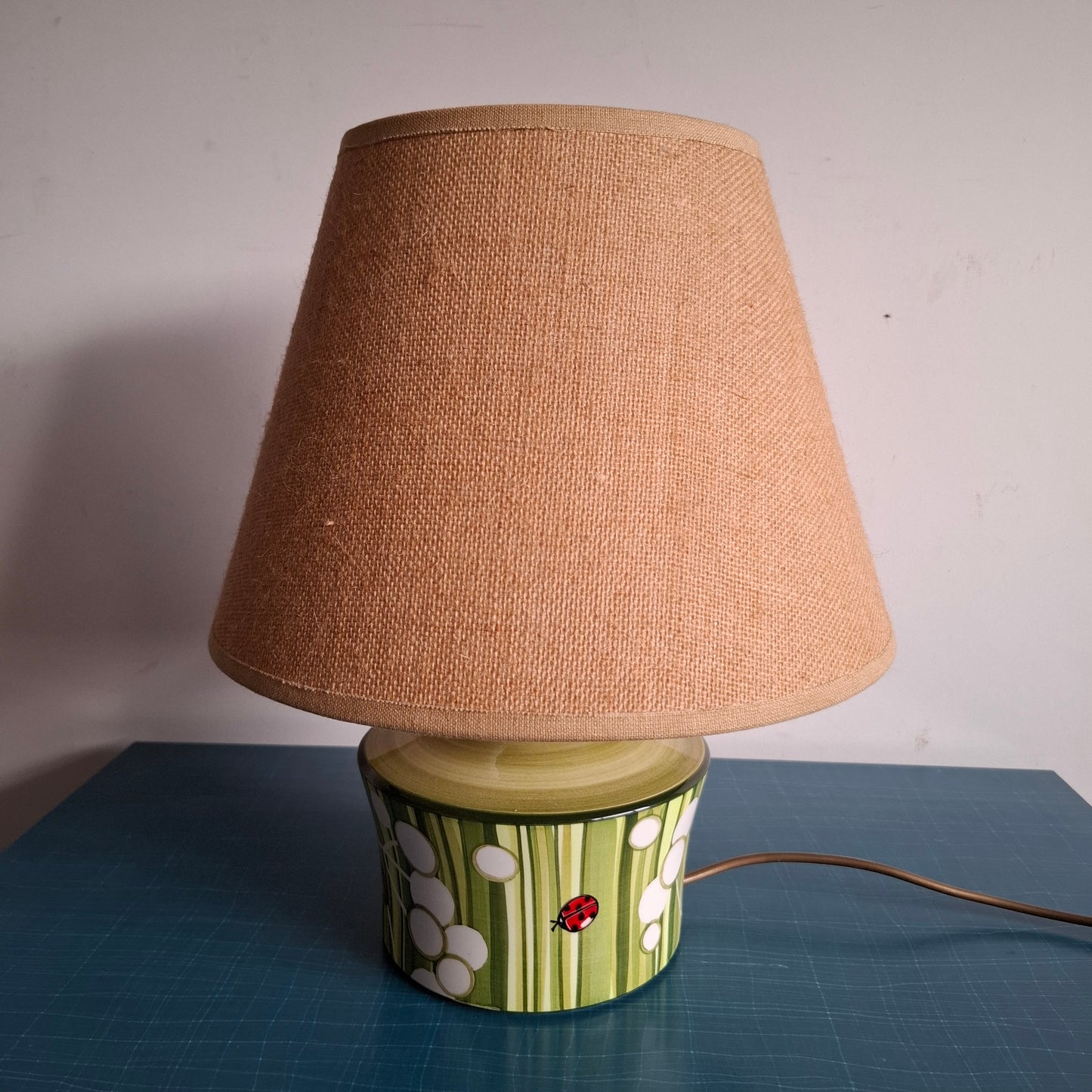 Sweet Vintage Ladybird Table Lamp by Jersey Pottery
