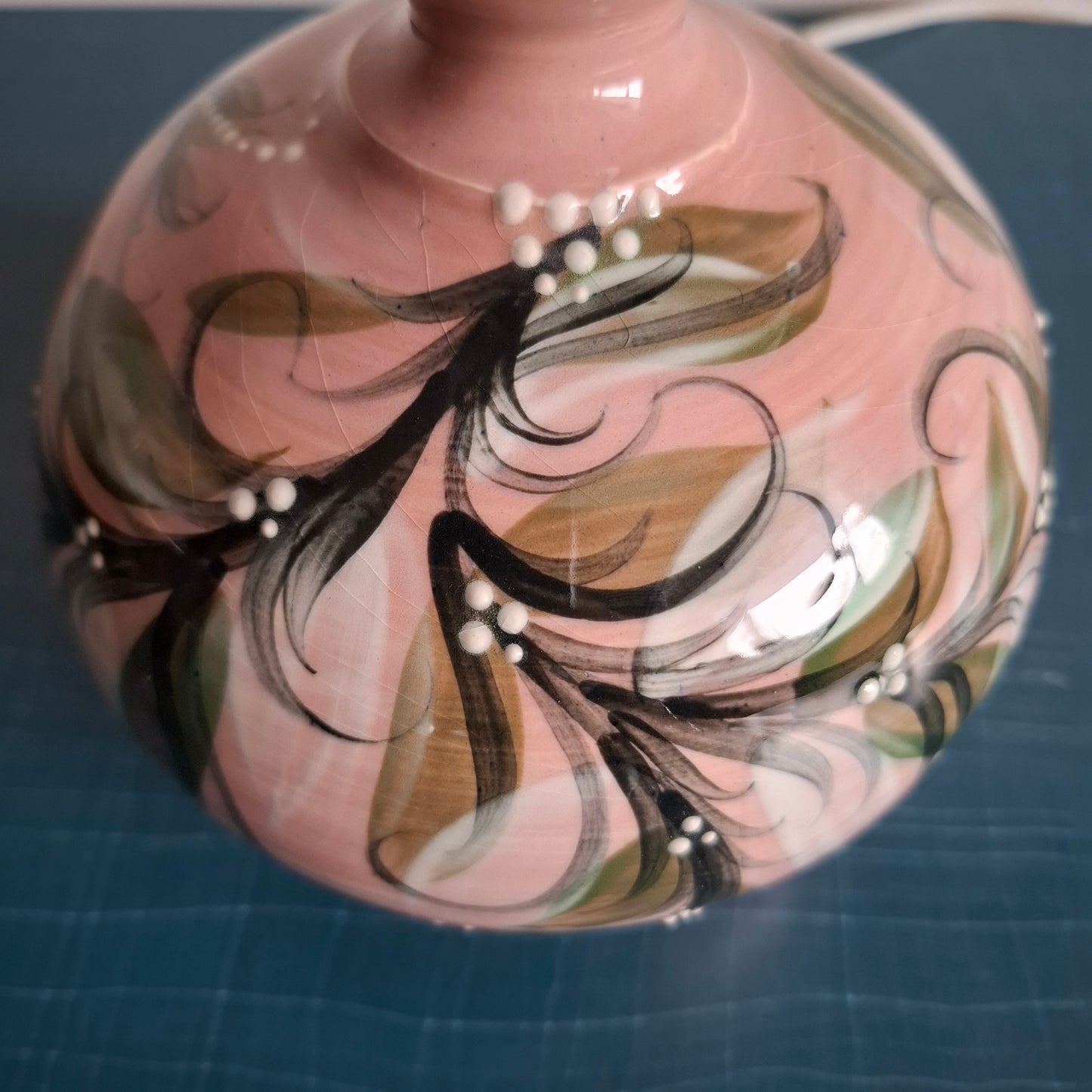 Lovely Hand-Painted Table Lamp by Gwili Pottery