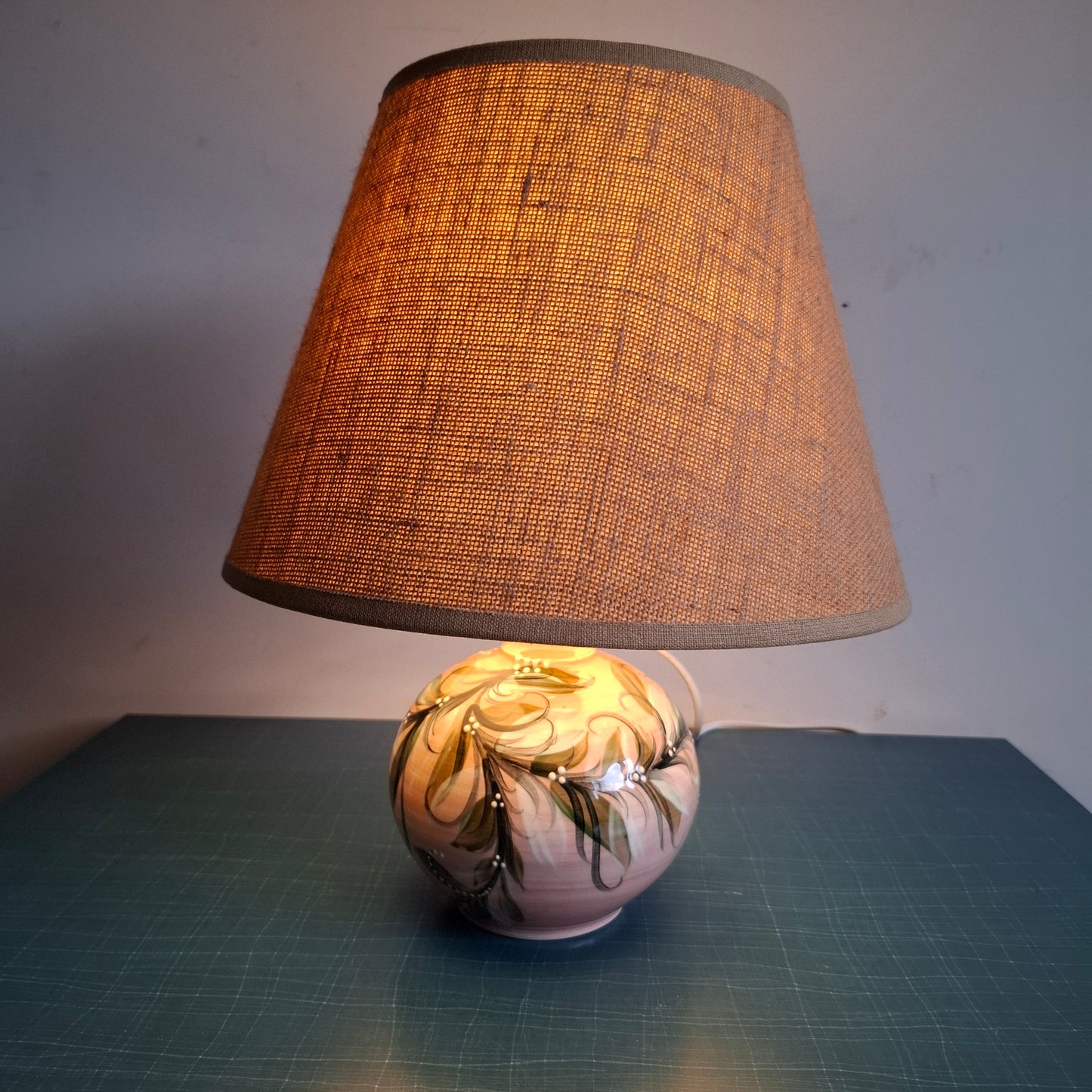 Lovely Hand-Painted Table Lamp by Gwili Pottery