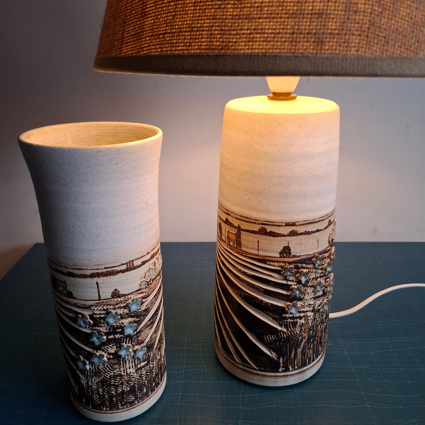 Gough Pottery Table Lamp and Vase