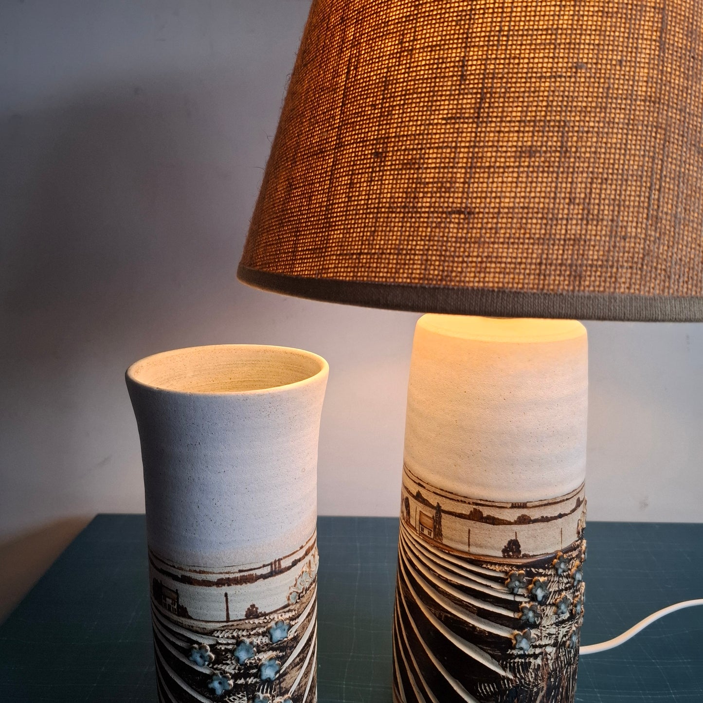 Gough Pottery Table Lamp and Vase