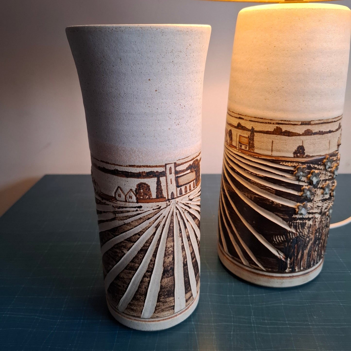 Gough Pottery Table Lamp and Vase