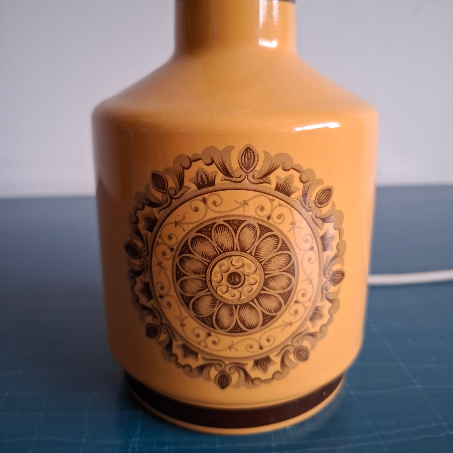 1970s Transfer Printed Table Lamp