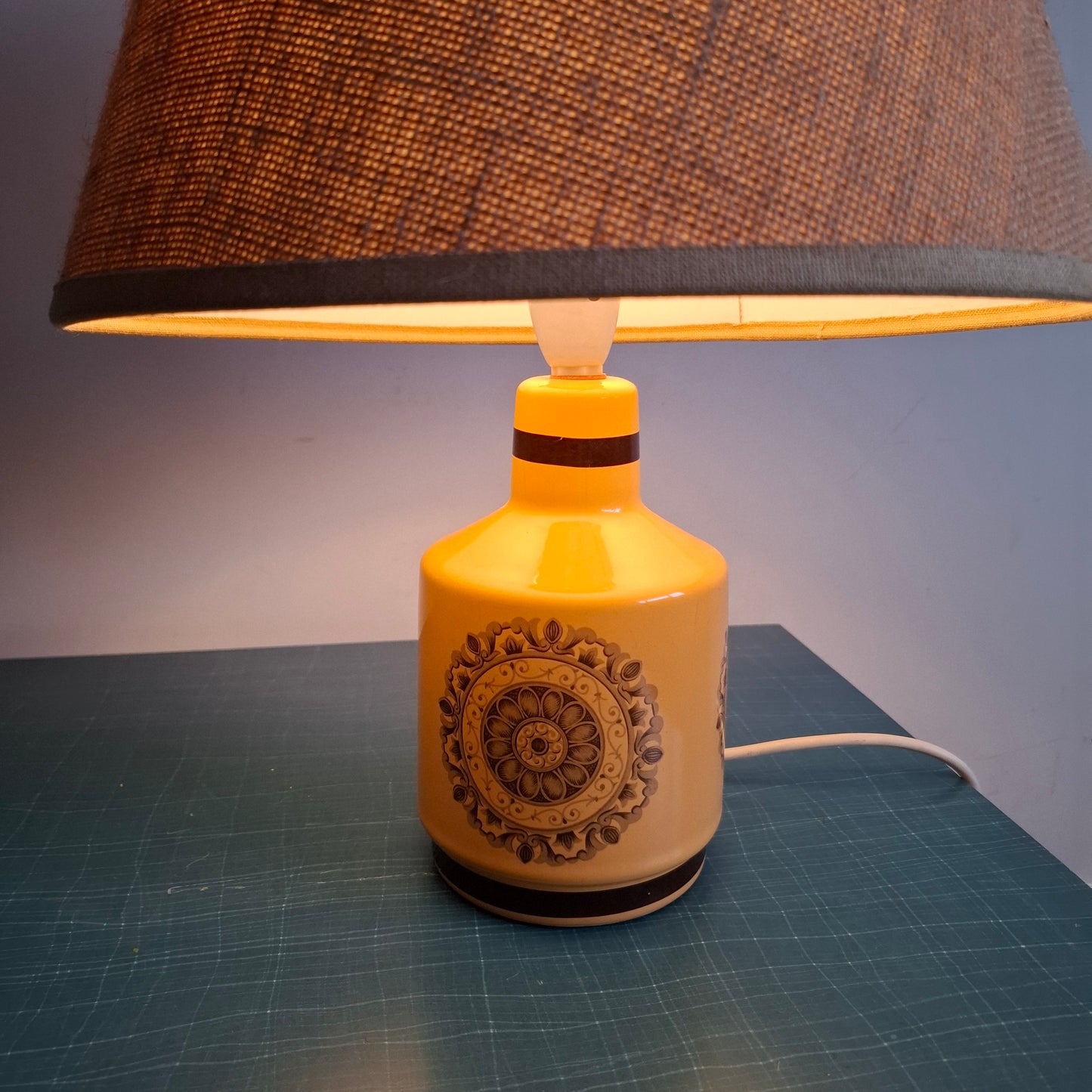 1970s Transfer Printed Table Lamp