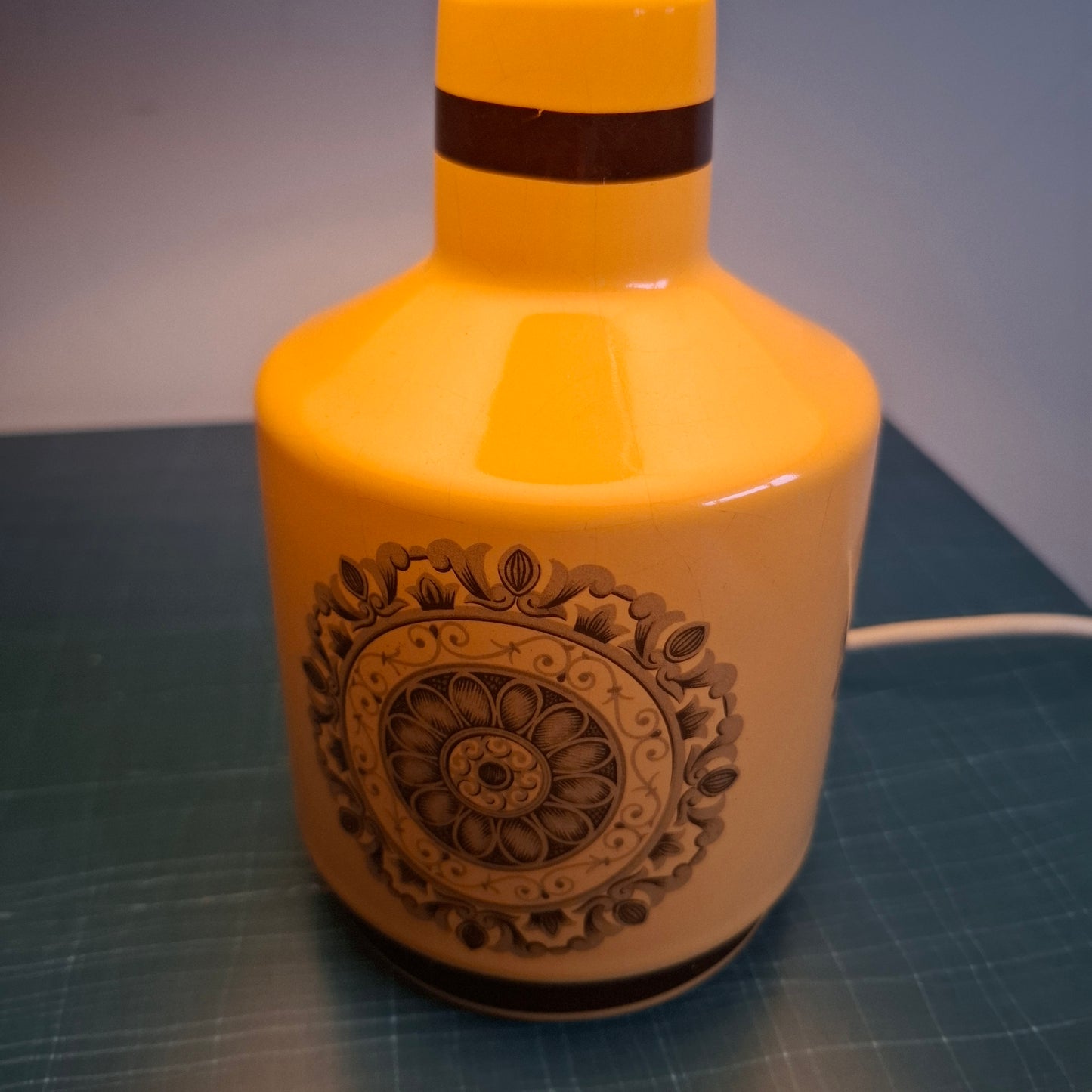 1970s Transfer Printed Table Lamp