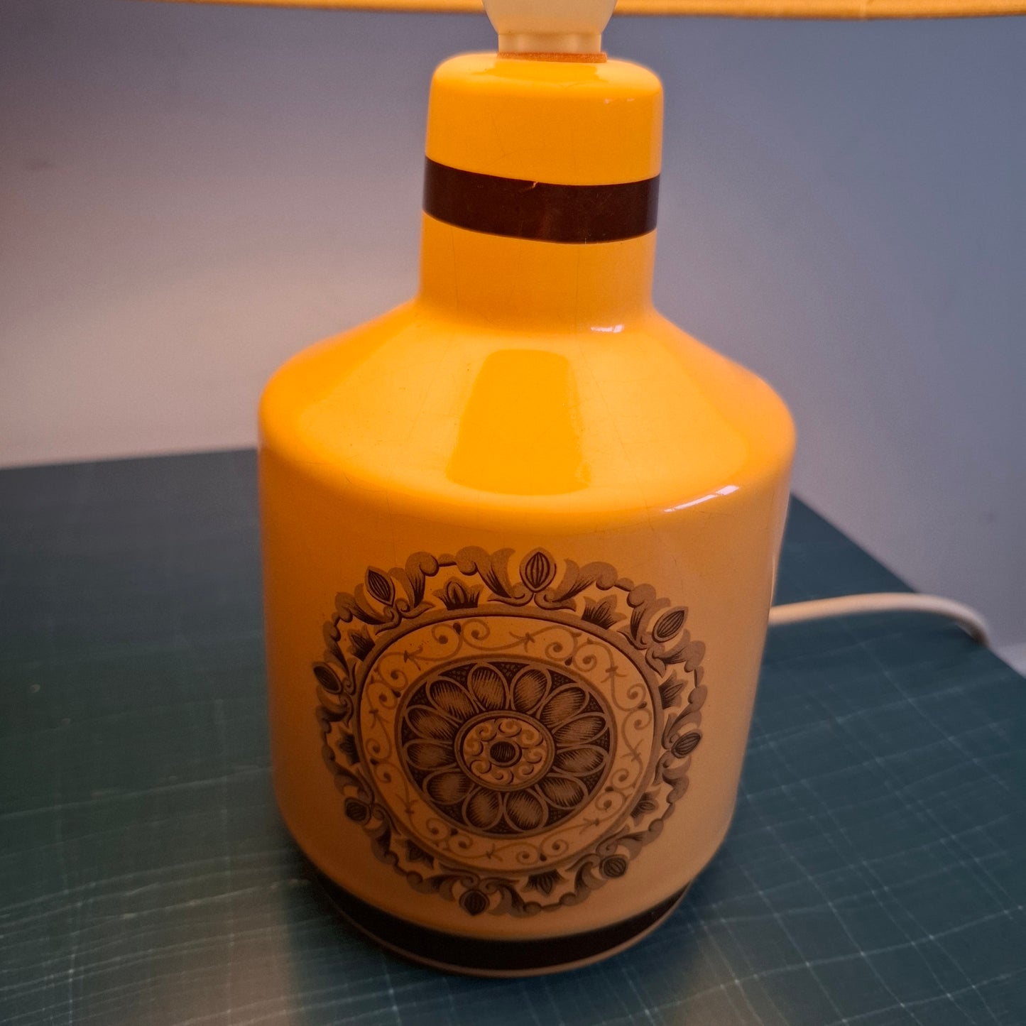 1970s Transfer Printed Table Lamp