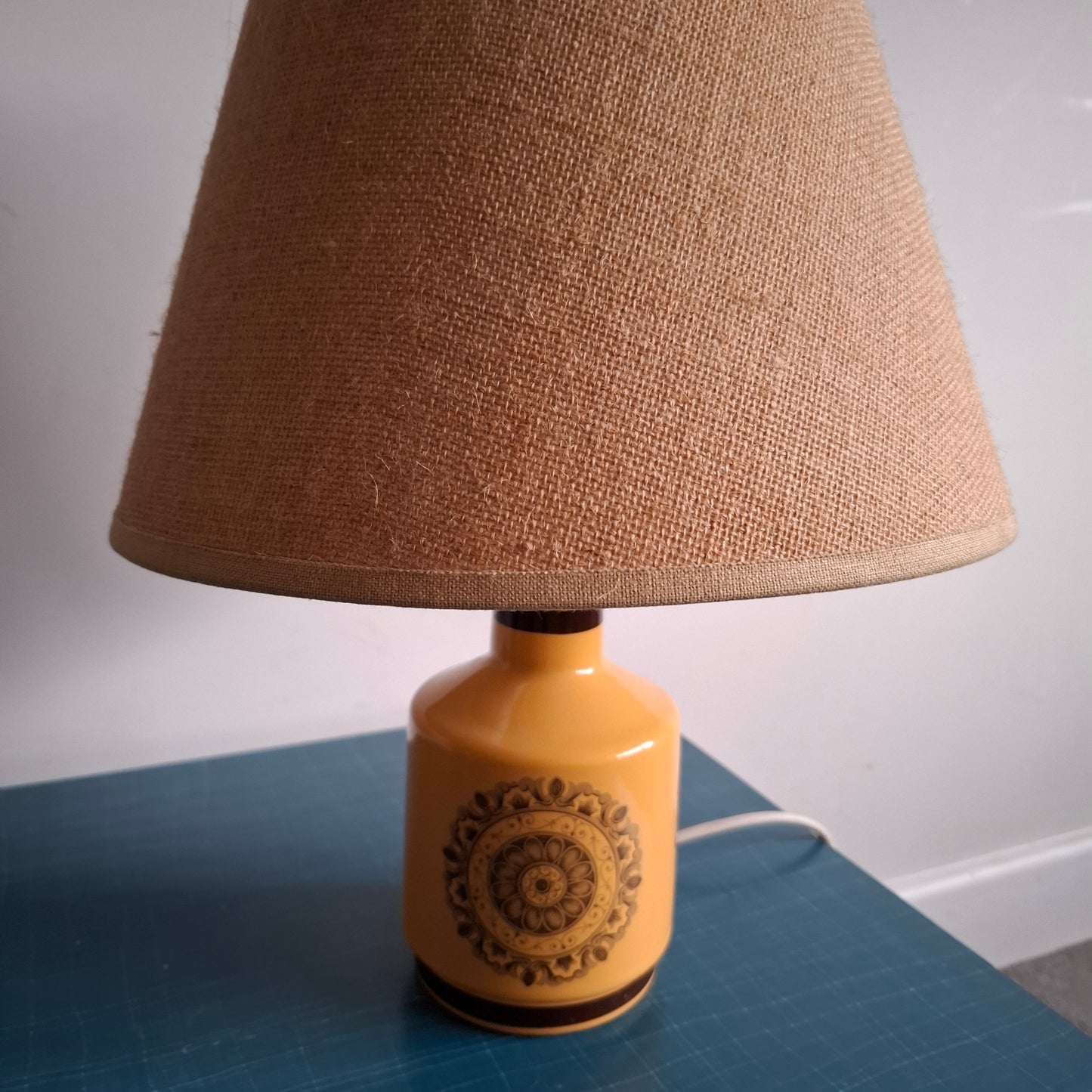1970s Transfer Printed Table Lamp