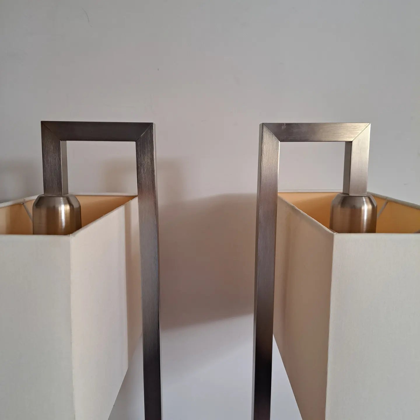 PAIR - 1980s chrome tablelamps by Baulmann