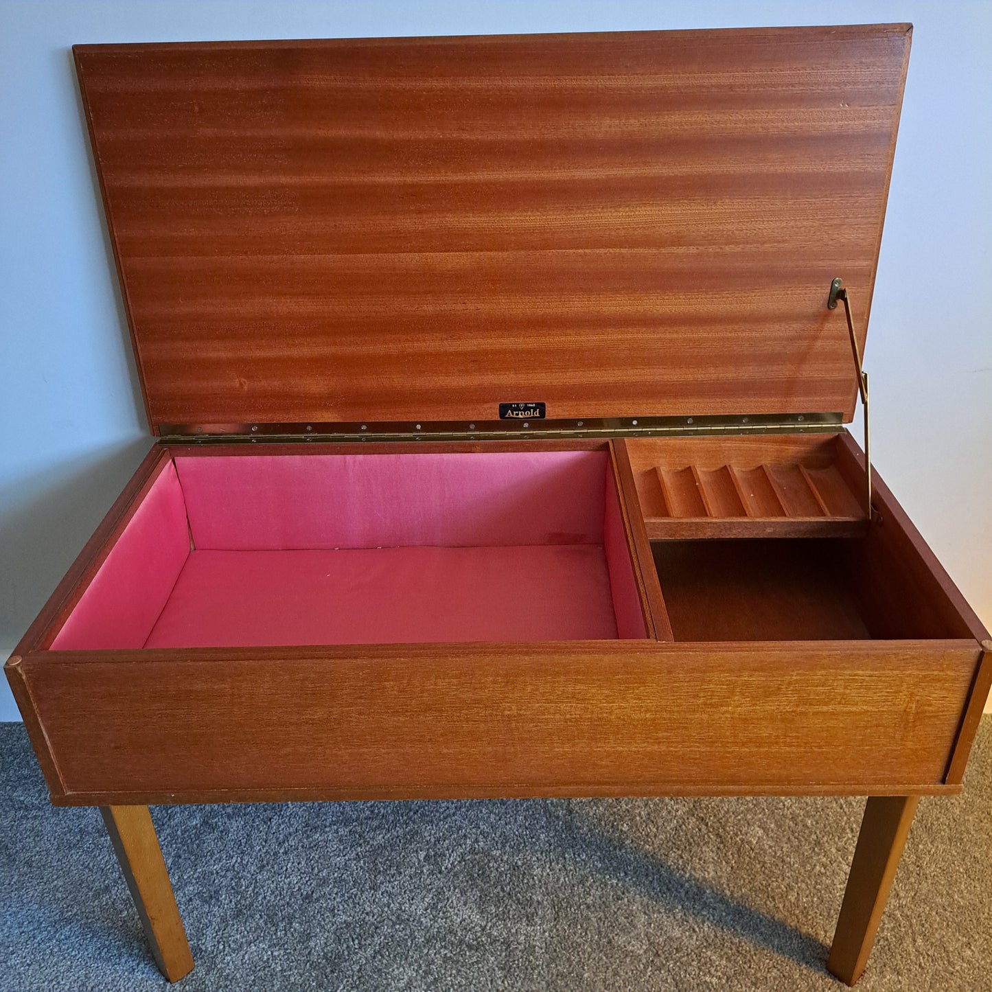 Mid-Century Sewing/Craft Box on Legs by Arnold