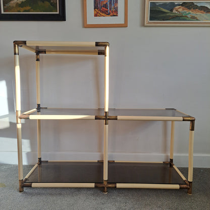 Mid-Century Designer Italian Smoked Glass Display Unit