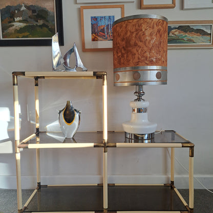 Mid-Century Designer Italian Smoked Glass Display Unit