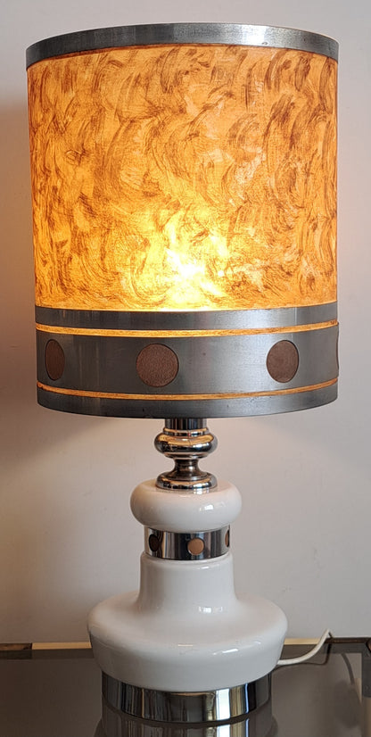 Mid-Century Italian Designer Table Lamp with Original Shade