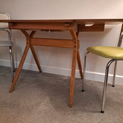 1950s/60s Drop-Leaf Formica Dining Table by Kandya Furniture