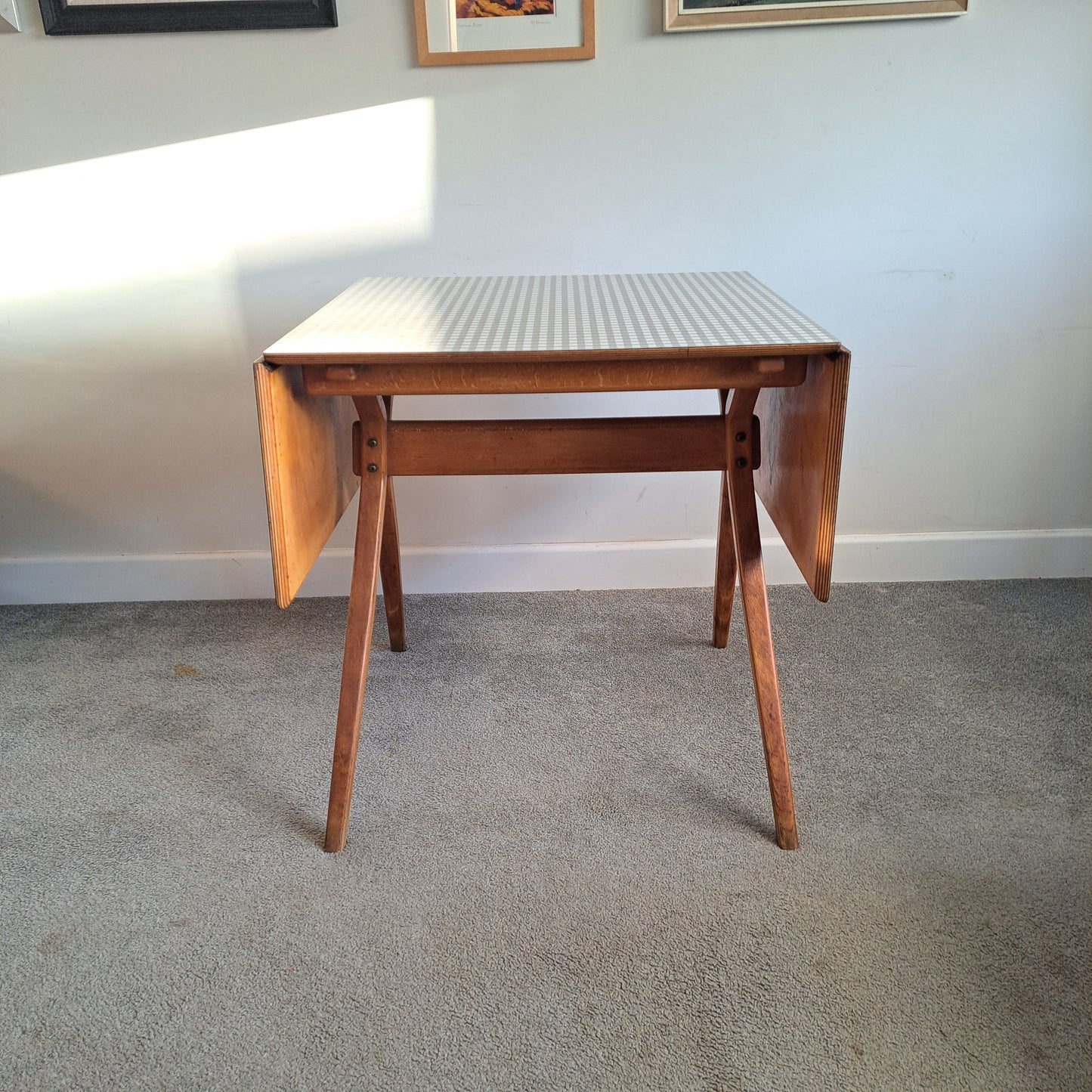 1950s/60s Drop-Leaf Formica Dining Table by Kandya Furniture