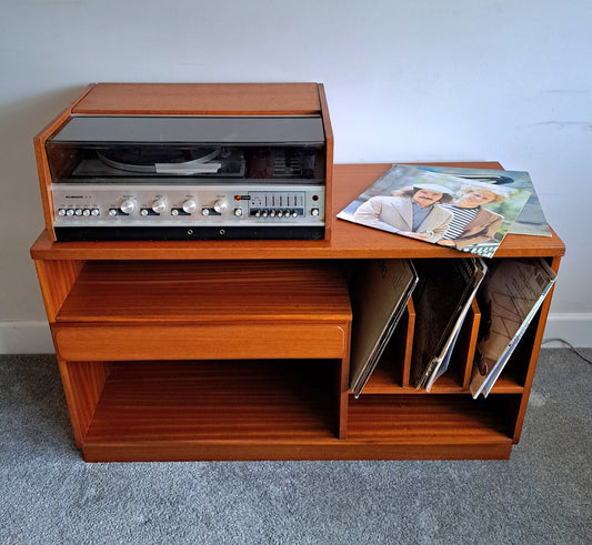 Mid-century Teak Veneer Media Unit by Mcintosh Furniture