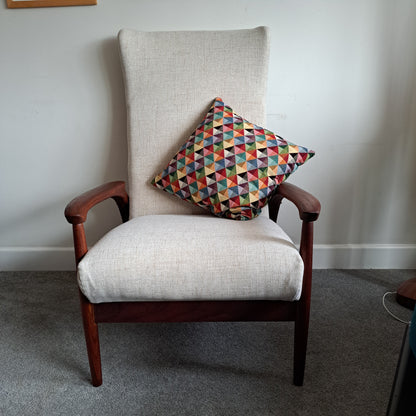 Mid-Century Solid Teak High Back Armchair by Greaves and Thomas