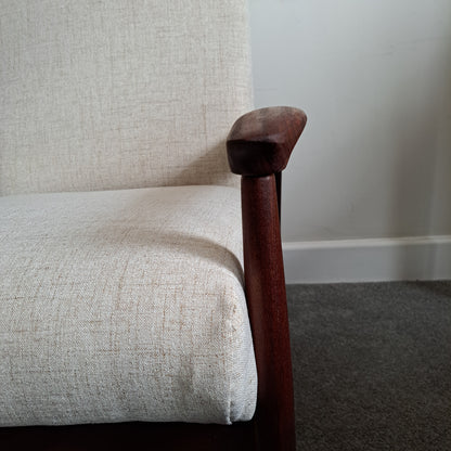 Mid-Century Solid Teak High Back Armchair by Greaves and Thomas