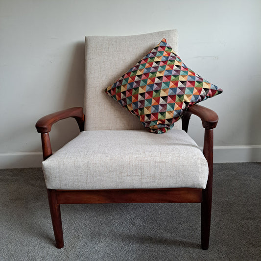 Mid-Century Solid Teak Low Back Armchair by Greaves and Thomas